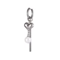 Stainless steel heart pearl drop earrings, trendy geometric punk hoop jewelry for women - Heart Style(E5697-1)