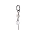 Stainless steel snowflake pearl dangle earring fashion geometric jewelry variant style. - Snowflake Style(E5714-8)
