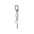 Stainless steel hoop earrings featuring sun and pearl pendant for trendy women fashion jewelry - Sun Style(E7839)