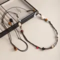 Dettaglio catena vita perline boho fatte a mano, cordino intrecciato retro con conchiglie. - Stile Vintage di Nicchia (X588)