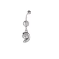 Ανοξείδωτο ατσάλινο piercing αφαλού με κρεμαστό λουλούδι γυναικείο κόσμημα σώματος μόδα - Στυλ Μενταγιόν Σπειροειδές Λουλούδι (E9461)