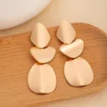 Gold geometric dangle earrings multi-tiered metal leaf earrings stylish chic fashion jewelry - E2774-13