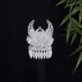 Etnische Miao stijl zilver holle bloem kwastje parel DIY hoed accessoire koelkastmagneet souvenir. - Begoniabloem (F328)
