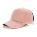 Detailed close-up view of the pink casual baseball cap, showing fine stitching and solid top. - Adult Style / Pink