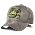 Outdoor camouflage honkbalpet met geborduurde vispatch stijlvolle zonnehoed voor heren - Khaki