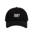 Koreaanse stijl zwarte 1987 geborduurde honkbalpet casual mode zonnehoed voor heren en dames. - Volwassene / Zwart