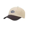 Tweekleurige honkbalpet met contrastrand en geborduurde DUNK-patch voor buitenactiviteiten. - Volwassene / Beige & Koffiekleurige Rand