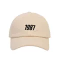 Beige baseball cap for women and men, 1987 embroidered dad hat, casual soft top sun hat. - Adult Style / Beige