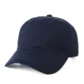 Close-up detail of the dark blue washed cotton baseball cap showing fine stitching. - Adult 54-63cm / Navy Blue