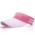 Casquette de protection solaire vide rose et blanc sport en plein air tennis chapeau anti UV - Adulte / Rose Rouge et Rose