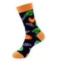 Calze da equipaggio con stampa di verdure divertenti per uomo e donna, calze casual streetwear. - Taglia unica / Blu Scuro Broccoli Carota (444)