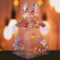 Transparent PVC Christmas gift box clear apple packaging box with cute holiday prints for party. - Santa Giving Gifts / 8.5x8.5x16.5cm