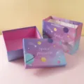 Gradient space gift box set with matching paper bag, ideal for birthday presents. - Gift Bag / Mini (9x7x6.5cm)