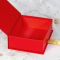 Red gift box book shaped gift packaging box with gold ribbon for birthday holiday party. - Book Shaped Box / S / Red