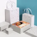 Luxury gift boxes set with elegant silver stripes and stars design for valentine birthday parties - Starlight Gift Box - Mini Gift Box / 9x7x6.5cm