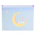 Blue lid and base gift box with cute moon and rabbit illustration, perfect for children. - Blue Rabbit Gift Box - Mini Gift Box / 9x7x6.5cm
