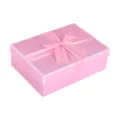 Grande boîte cadeau rose avec ruban en satin, idéale pour emballer des présents et fêtes. - Grande Taille (28x20x9cm) / Boîte cadeau rose clair