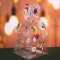 Transparent PVC Christmas gift box for apple packaging, festive clear candy container party decor. - Santa and Reindeer / 8.5x8.5x16.5cm