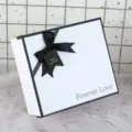 Minimalist black and white gift box with elegant ribbon bow for birthday and parties. - Medium Single Box 21x19x8.5cm / White