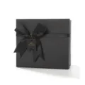 Elegante caja de regalo negra con lazo de cinta y etiqueta, ideal para cumpleaños y fiestas. - Solo Caja / Mini (9x7x6.5cm)