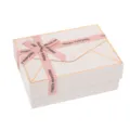 Pink ribbon gift box with elegant gold envelope design for cosmetics, weddings, and party favors. - Medium Gift Box (19.5x13.5x7.5cm) / Pink
