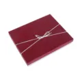 Red gift box with white bow, hard paper packaging for pajamas, scarves, and holiday gifts. - No.1 Box 18.5x14.5x5.5cm / Burgundy