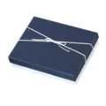 Blue gift box with elegant white bow ribbon, sturdy hard box packaging for scarves and apparel. - No.1 Box 18.5x14.5x5.5cm / Blue