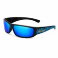 Heren Gepolariseerde Sport Zonnebril UV400 Buiten Vissen Fietsen Blauwe Spiegel Glazen - Zwart Frame / Ijsblauw Spiegel