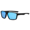 Heren outdoor sport gepolariseerde zonnebril met blauwe spiegelglazen voor fietsen en wandelen. - Zwart Frame Blauwe Coating