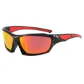 Men sports polarized sunglasses with red reflective lens for outdoor cycling and fishing. - Red Flower Jasper