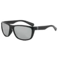 Men's polarized sports sunglasses for outdoor driving, fishing, and UV400 protection. - Black Frame Silver Mirror Lens