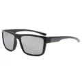 Men Women Outdoor Polarized Fishing Sunglasses UV400 Protection Driving Sun Glasses - Black Frame Grey Temples Silver Mirror Lens