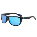Gepolariseerde sport zonnebril UV400 voor dames heren buiten rijden vissen fietsen bril. - Zwart Frame Blauwe Coating