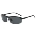 Herren Damen Outdoor polarisierte Sonnenbrille, schwarzer Halbrahmen Autofahren UV-Schutz. - Polarisiert / Schwarzer Rahmen Graue Gläser