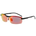 Polarisierte Sport Sonnenbrille Damen Herren UV400 Fahren Angeln Outdoor Sonnenbrille - Polarisiert / Schwarzer Rahmen Rot verspiegelt