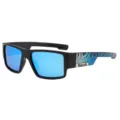 Polarized Sports Sunglasses for Men Cycling Driving UV400 Outdoor Blue Mirror Lens - Black Frame Ice Blue (Polarized)