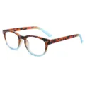 Schildpad blauw verloop leesbril dames blauwlichtfilter bril stijlvolle montuur hoofdweergave - Anti-blauw Licht +100 / Luipaard Blauw