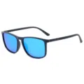 Lunettes de Soleil Polarisées Homme Femme Protection UV Conduite Pêche Extérieur - Cadre Bleu Mat Verres Bleus