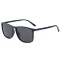 Lunettes de soleil carrees polarisees homme retro conduite sport peche protection UV - Monture Bleue Mate Verres Gris