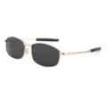 Classic metal frame polarized sunglasses for men and women, stylish gold frame driving shades. - Gold Frame Grey Lens