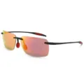 Professionele outdoor sport randloze gepolariseerde zonnebril met gekleurde lenzen. - Zwart Rood Coating