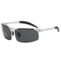Aluminium-magnesium gepolariseerde sportzonnebril voor fietsen, vissen en UV-bescherming. - Zilver Grijs (Aluminium-Magnesium Gepolariseerd)