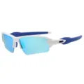 Outdoor UV-bescherming sportzonnebril met wit montuur en blauwe spiegelglazen voor fietsen. - Wit Montuur IJstblauw (Gepolariseerd)