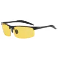 Polarized cycling sunglasses for outdoor sports fishing with yellow lenses and black frame - Black Frame Night Vision (Aluminum-Magnesium Polarized)
