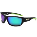 Outdoor sport gepolariseerde zonnebril, zwart matte montuur met blauwe reflecterende lenzen. - Zwart Frame Groene Film (Gepolariseerd)