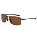 Rimless gepolariseerde zonnebril met bruine lenzen voor buiten vissen en fietsen. - Zwart Bruin