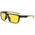 Unisex outdoor polarized sports sunglasses, black frame yellow lens cycling fishing eyewear. - Yellow Frame Night Vision Yellow Lens