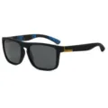Herren polarisierte Sport Sonnenbrille, mattschwarzer quadratischer Rahmen, Outdoor Radfahren Brille. - Schwarzer Rahmen Graue Linse