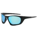 Men women sports polarized sunglasses black frame blue mirror outdoor cycling fishing shades - Black Ice Blue