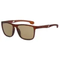 Brown TR frame polarized sports sunglasses for outdoor climbing and cycling adventures. - Tea Frame Tea Lens